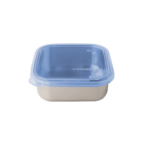 Recipiente de almacenamiento de alimentos U Konserve de acero inoxidable, 450 ml, azul