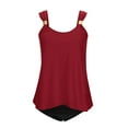thumbnail image 5 of Summer Savings Akafmk Tankini Swimsuits for Women Two Piece Bathing Suits Loose Fitting Solid Swim Tops with Swim Brief Comfortable Athletic Swimwear, Sizes S-2XL, 5 of 5