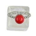 thumbnail image 3 of Anillo de de boda ajustable con perla de concha de agua dulce con patrón de flores elegante rojo Yuyangstore Anillo base en blanco, 3 of 7
