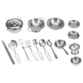 thumbnail image 3 of Boys Girls Kitchen Toys Stainless Steel Cookware Utensils Set Children Safe Material Develop Intelligence Functions Silver 25 Pieces, 3 of 7