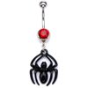 Marvel NS435SPIDER CZ Cut Out Spider-Man Dangle 316L Stainless Steel Navel Charm, Red - 0.43 in.