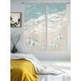 thumbnail image 3 of Ocean Beach Sheer Curtains 2 Panels Set Hand-Painting Abstract Beige Beach Blue Sea Crab Sheer Window Curtains Light Filtering Rod Pocket Voile Drapes for Bedroom Living Room 52"x63", 3 of 8