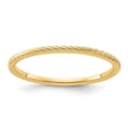 thumbnail image 1 of Diamond2Deal 14k Yellow Gold 1.2mm Twisted Wire Pattern Women's Stackable Band Size 6, 1 of 3