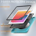 thumbnail image 3 of SaniMore for iPad 10.2" (9th/8th/7th Generation, 2021/2020/2019) Case, 3 Layers Multi-Functional Cover with 360° Rotation Hand Strap & Kickstand Pencil Holder Full Body Protective Shell, Blue, 3 of 7