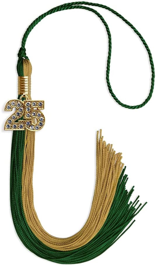 Endea Graduation Double Color Tassel with Gold Bling Charm (Hunter