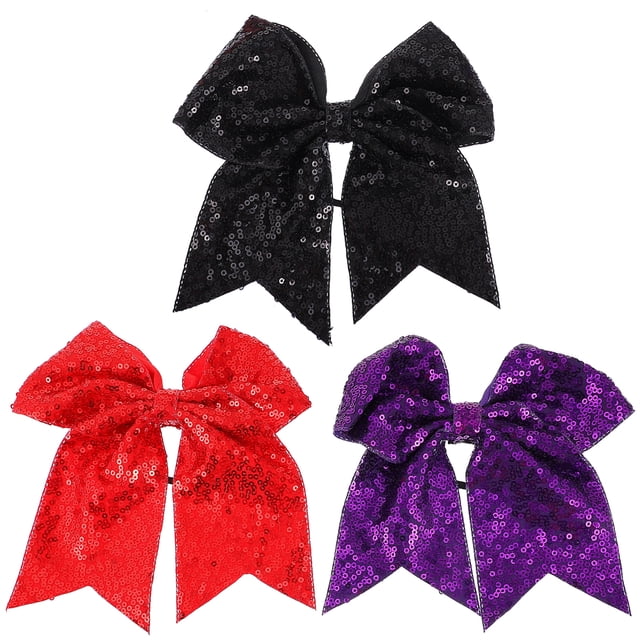 WORGEOUS 3 unids Halloween Halloween Bow Glitter Pein Bows Soporte de cola de lentejuelas para mujeres niñas