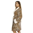 thumbnail image 2 of Just Love Women's Plush Velour Robe – Soft Hooded Bathrobe for Lounging and Relaxing (Leopard, 3X), 2 of 3
