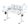thumbnail image 6 of FLEXISPOT 63 x 32 Inch Large Standing Desk, Stand Up Desk with Splice Board, Rising Desks for Home Office, Office Desk with Cup Holder and Headphone Hook, 63'' x 32'', White, 6 of 7