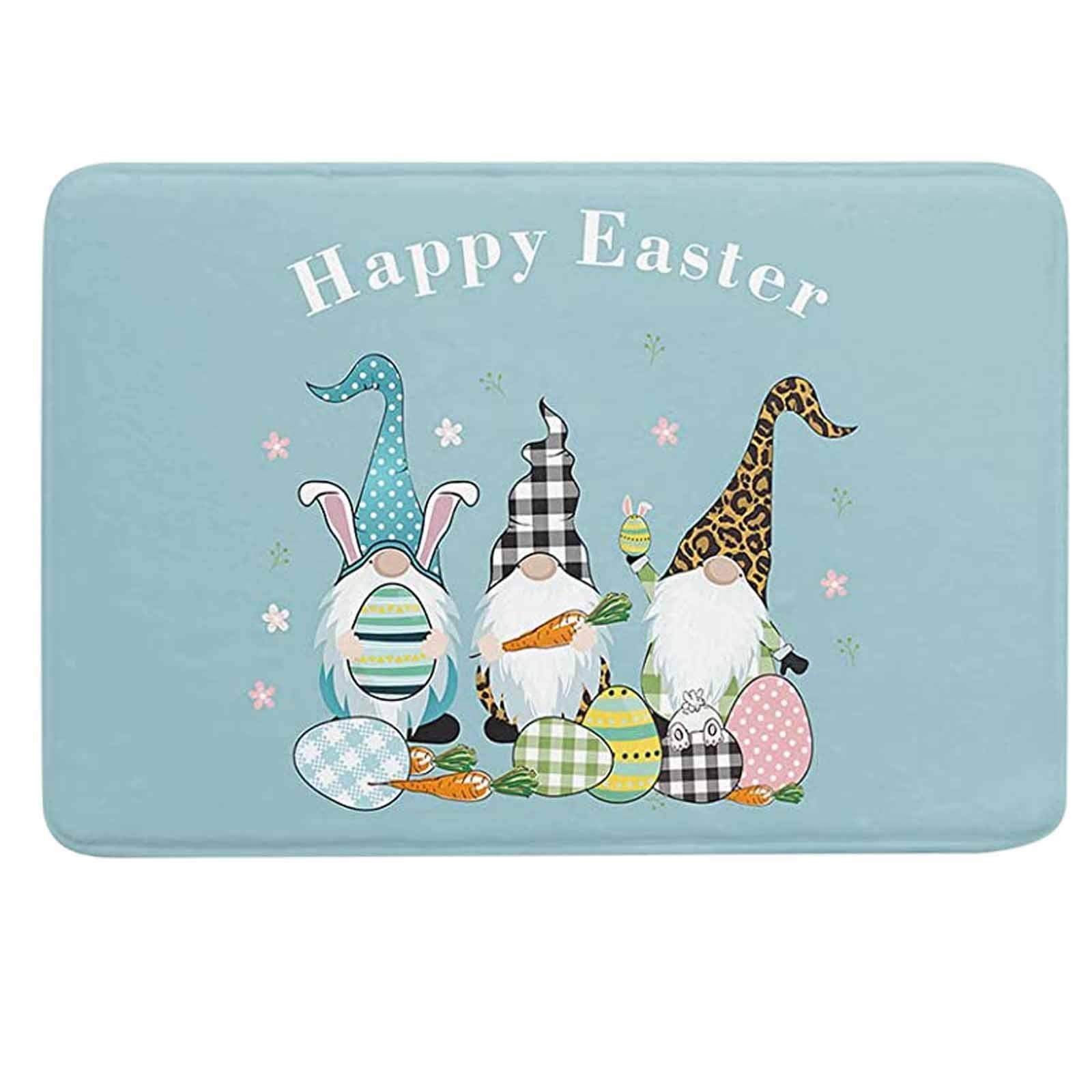 JeashCHAT Easter Gnome Door Mat Mat Indoor Outdoor Floor Mat