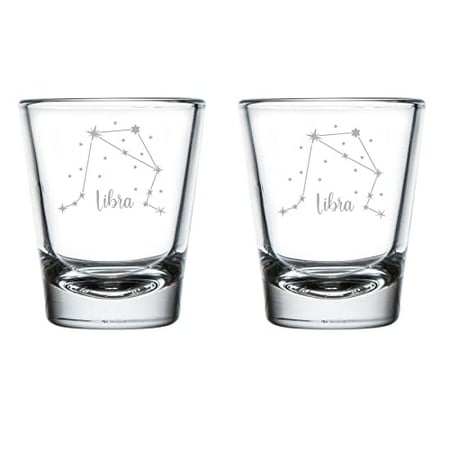 

Set of 2 Shot Glasses 1.75oz Shot Glass Virgo Star Zodiac Horoscope Constellation (Libra)