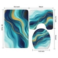 thumbnail image 3 of Blue and Gold Marble Shimmer Streaks Pattern Bathroom Rugs Sets 3 Piece,Toilet Cover Set,Absorbent Non Slip Bathroom Mats Sets with U-Shaped Contour Rug Toilet Rug Set, 3 of 5