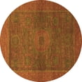 thumbnail image 1 of Ahgly Company Indoor Round Abstract Orange Modern Area Rugs, 7' Round, 1 of 4