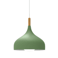 thumbnail image 1 of Lampara De Techo Colgante Macaron Retro Con Madera 30 Cm de Diámetro ilios innova  Verde, 1 of 9