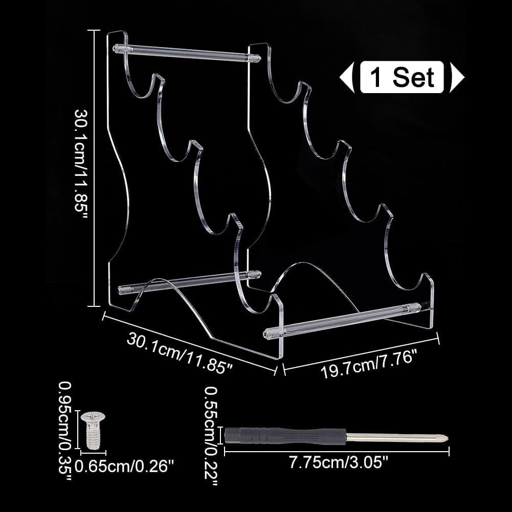 4-Tier Sword Stands 11.85x7.76x11.85 Inch Acrylic Sword Katana Holder Stands Bracket Samurai Sword Display Easels Desktop Lightsaber Stand for Swords Light Saber Clear
