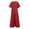 thumbnail image 5 of Baqcunre Jumpsuits For Women,Womens Elegant Casual Solid Short Sleeve Wide Leg Pants O Neck Jumpsuit,Pants For Women,Wide Leg Pants Woman,One Piece Jumpsuit,Womens Clothes,Wine,S, 5 of 5