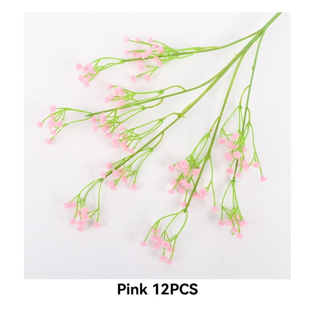 12 Pieces Home Portable Artificial Assortment Portable Home Flower Decoration Party Ceremony Lifelike Simulation Flowers Plastic Plant Ornament Pink