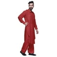 thumbnail image 4 of Atasi Classic Collar Pathani Kurta Pajama For Boys Rayon Front Pocket Shirt, 4 of 5