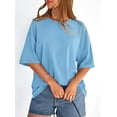 thumbnail image 5 of PRETTYGARDEN Women's Spring Going Out Tops Casual Short Sleeve Crewneck Loose Fit Basic Cute Tee Shirts Summer Outfits, 5 of 10