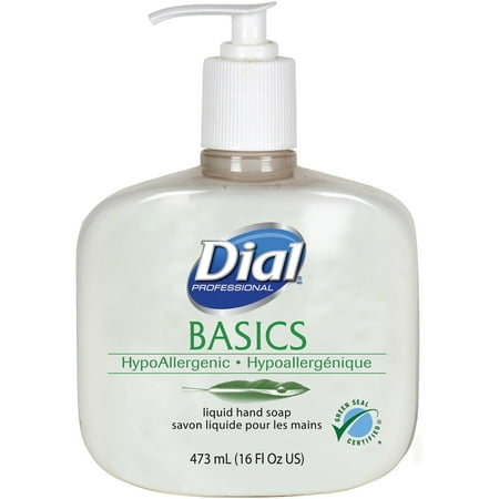 Dial, DIA06044, Basics HypoAllergenic lqd Hand Soap, 1 Each, White, 16 fl oz (473.2 mL)