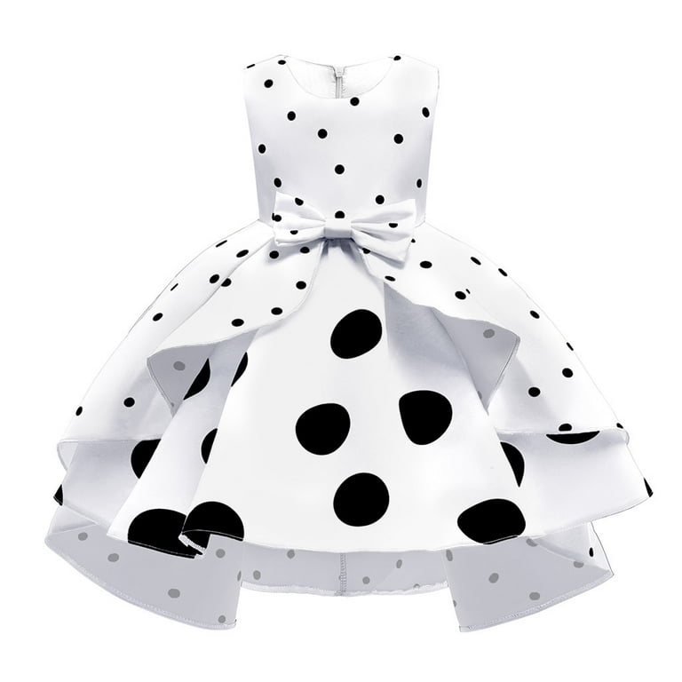 BTJX Outfits Party Sleeveless Gown Dress Kid Dots Prints Floral Children  Girl Princess Clothes Girls Dresses 