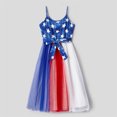 thumbnail image 3 of PatPat Independence Day Family Matching Cotton Star Print Spliced Colorful Mesh Cami Dresses and T-shirts Sets, 3 of 10