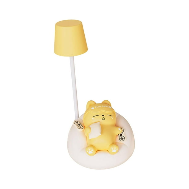 Bonita lámpara de silicona para guardería, bonita lámpara de noche, minilámpara de escritorio regulable, luz nocturna para niños, luz nocturna LED Amarillo