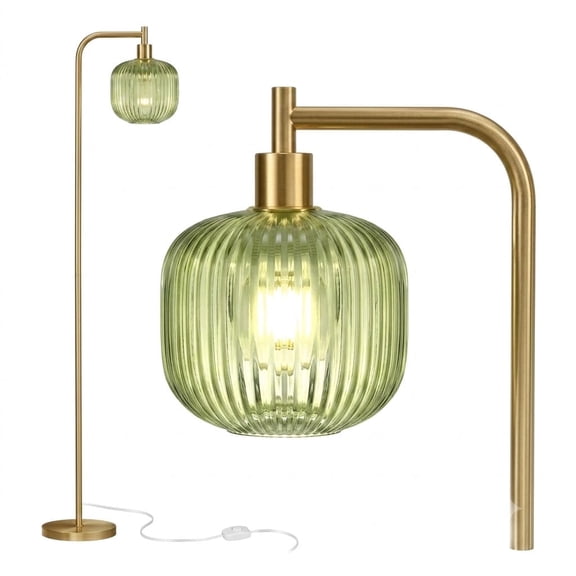 Modern Floor Lamp With Glass Shade And LED Bulb At Walmart