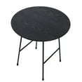 thumbnail image 4 of LeisureMod Rossmore Mid Century Round Side Table With Black Powder Coated Steel Frame, MDF Wood with Ash Veneer Top End Circular Modern Accent Table for Living Room and Bedroom (Black), 4 of 8