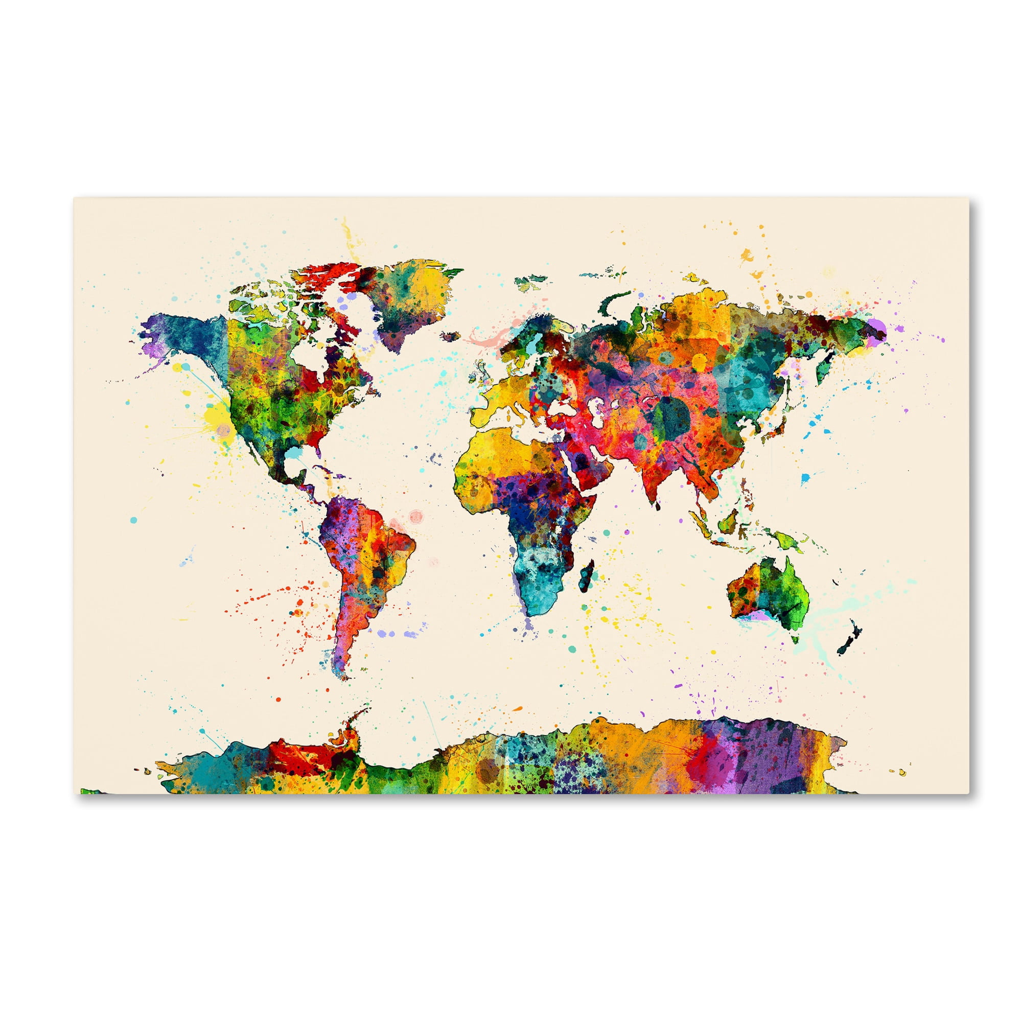 "Map of the World Watercolor II" Canvas Art by Michael Tompsett