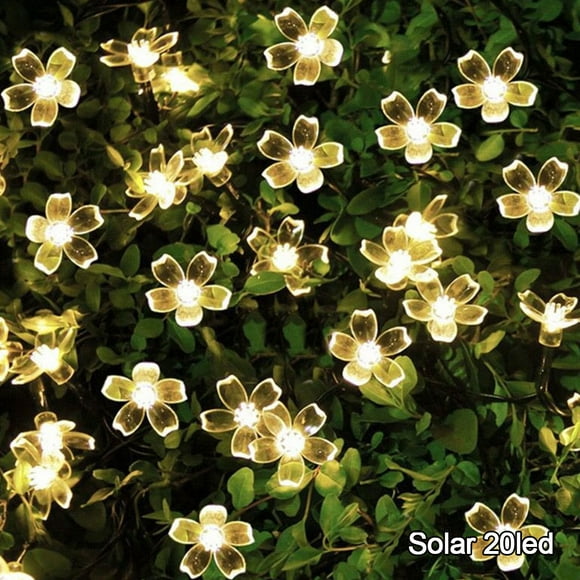 20 LED Solar Garden Light LED String Light Christmas Fairy Light Waterproof Flower Garland for Street Lawn Patio Decoration,Warm White