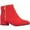 Red, variant on Women's Chunky Heel Boots Side Zipper Short Boots Chunky Heeled Fashion Boots Low Heel Ankle Booties