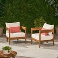 thumbnail image 2 of Christopher Knight Home 312395 Alfy Outdoor Club Chair with Cushions Set of 2, Teak Finish, Beige, 2 of 9