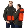 thumbnail image 2 of Kmdttou Women's Heated Waterproof Rain Jacket USB Intelligent Constant Temperature Heated Windproof Plus Size Coat For Men And Women Winter 4 Heated Jacket Coat Army Green 2XL, 2 of 7