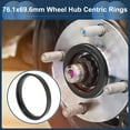 thumbnail image 2 of 76.1mm to 69.6mm Car Wheel Hub Centric Rings Black Polycarbonate Wheels Center Shaft Shock Absorbing Hubrings 4 Pcs, 2 of 7