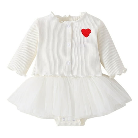 

Qufokar Babies Clothes Juniors Outfits for Teen Girls Babys Girls Boys Knit Ribbed Solid Spring Winter Long Sleeve Cardigan Romper Dress Hat Clothes Set