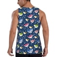 thumbnail image 3 of Xecao Colorful Cartoon Shark Men's Tank Top Workout Quick Dry Sleeveless Gym Jogging Muscle Shirts Summer Swim Beach Tops, 3 of 9
