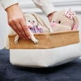 thumbnail image 3 of 3 Piezas Cestas de Almacenamiento de Tela para Organizar, Caja Canastas Decorativas con Asas, Canastas Plegables para Baño de Tela para Organizar Estantes, Baño, Juguetes, Clóset, Ropa - Beige, 3 of 6