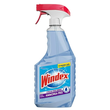 Purpose Crystal - (2 pack) Windex Ammonia-Free Glass Cleaner Trigger Bottle, Crystal Rain, 32 fl oz
