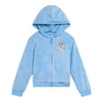 thumbnail image 4 of Disney Frozen Elsa Velour Zip Up Hoodie and Jogger Pants Outfit Set Toddler to Big Kid, 4 of 5