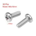 thumbnail image 2 of Unique Bargains M6x16mm Machine Screws Pan Phillips Cross Head Screw Bolts 30Pcs, 2 of 3