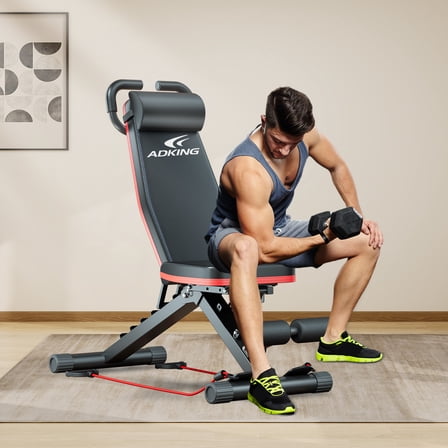 Adjustable Weight Bench, Foldable Workout Bench, Heavy Duty Weight Bench Press for Full Body, Home Gym Fitness Strength Training, Supports 700 Lbs