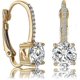 thumbnail image 2 of Pendientes colgantes de diamantes de 1 quilate con circonita cúbica bañados en oro de 18 quilates. Joyas de moda para novias y niñas., 2 of 4