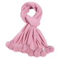 thumbnail image 2 of Holiday Gifts! Titcea Winter Scarf for Women Thicken Hanging Ball Decoration Solid Color Shawls Wraps Windproof Warm Outdoor Cold Protection Scarves, 2 of 4