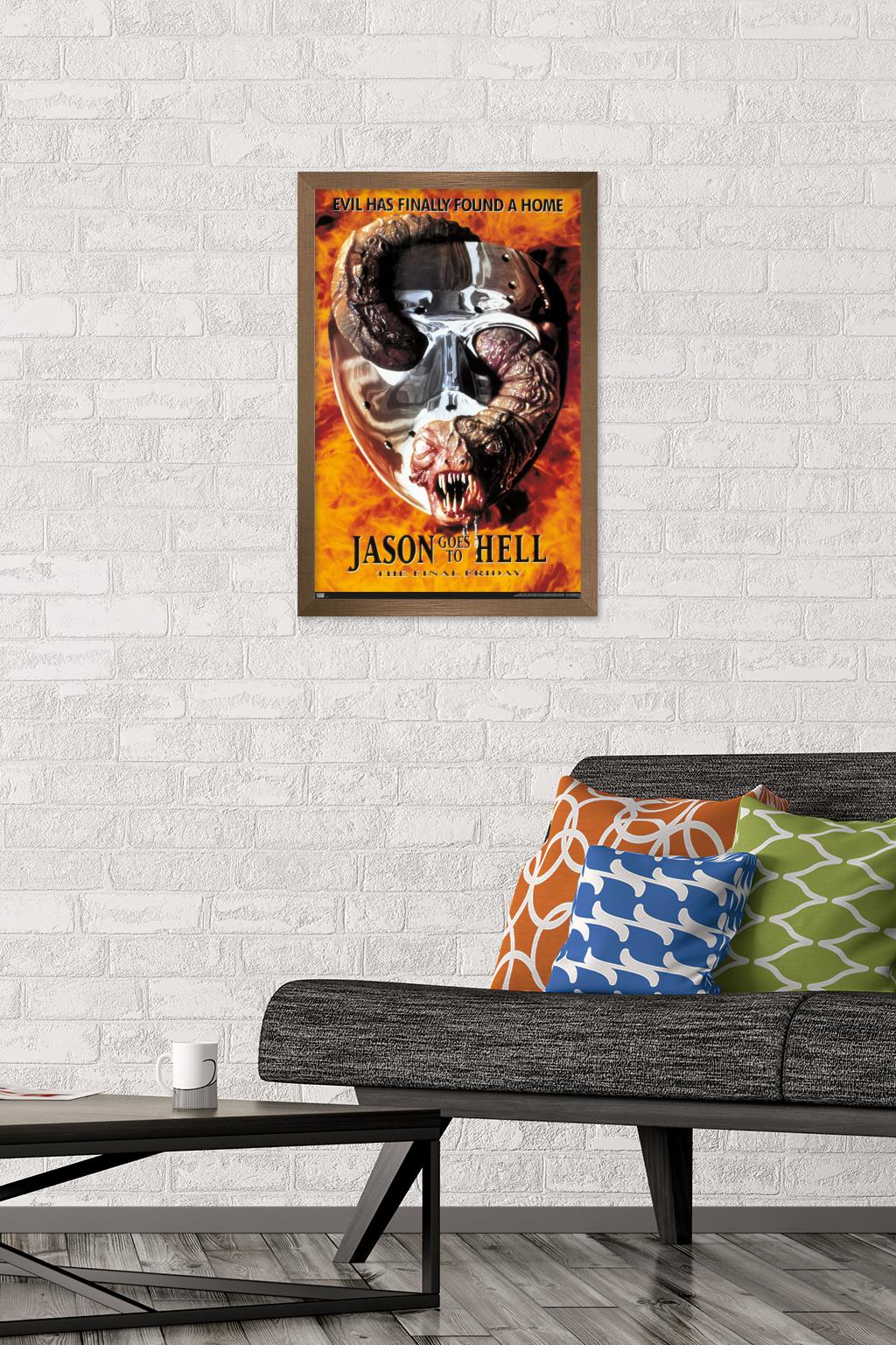 Friday The 13th: Jason Goes To Hell - One Sheet Wall Poster, 14.725" x 22.375", Framed
