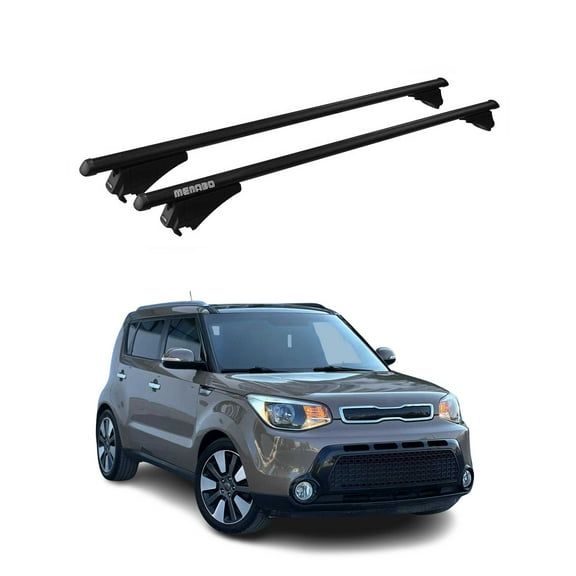 OMAC Top Roof Racks Cross Bars for Kia Soul 2014-2019 Black Aluminium 2 Pcs Anti-Theft for Travel Kayak Canoe Surf Ski Snowboard Camping