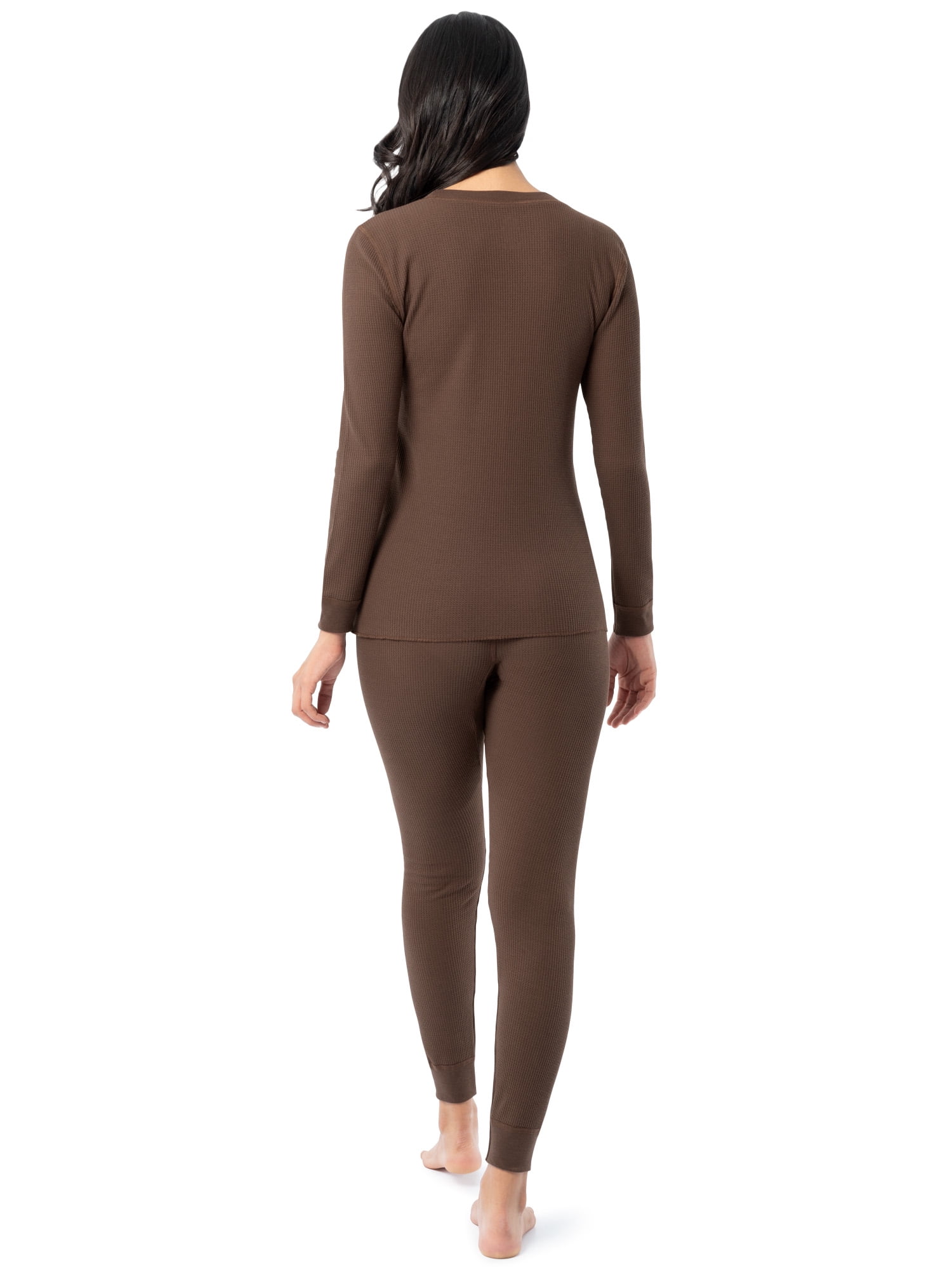 Fruit of the Loom Women's Recycled Waffle Thermal Top & Bottom Set, Sizes XS-4XL