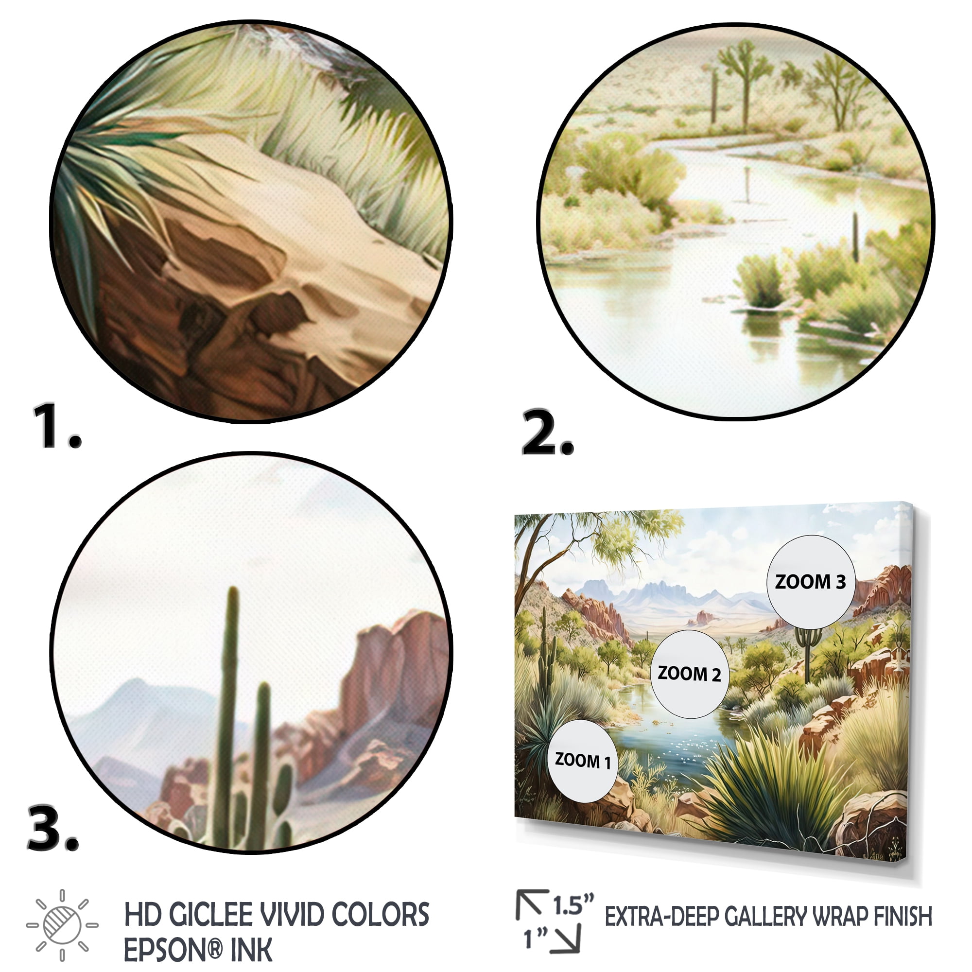 Designart Arizona Desert Creek Scenery I Canvas Wall Art