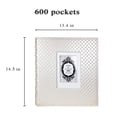 thumbnail image 3 of RECUTMS Photo Album 4x6 Holds 600 Pockets Big Leather Memory Book with Picture Display Window for Family Wedding Baby (White), 3 of 8