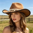 thumbnail image 2 of Sun Hats for Men Retro Jazz Hats, Retro Western Cowboy Hats, 2 of 7