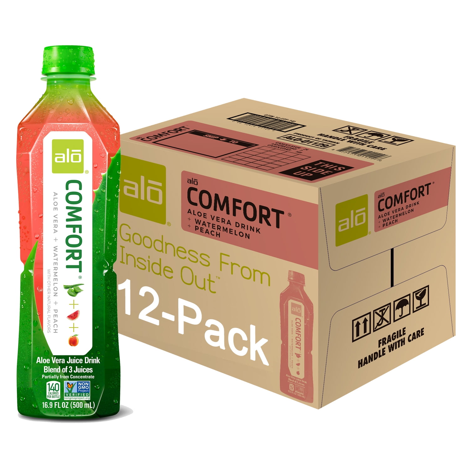 12 Pack) Alo Crisp Aloe Vera Juice Drink, 16.9 oz. - Walmart.com